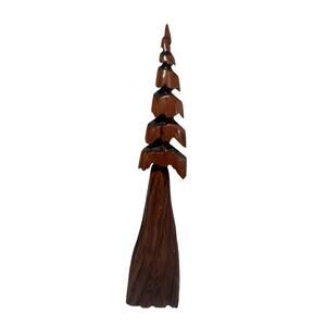 Carved Wood Pine Tree